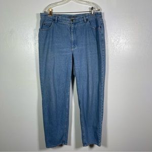 Liz Claiborne Classic Tapered Jeans, Partial Elastic Waist. Size 18W.